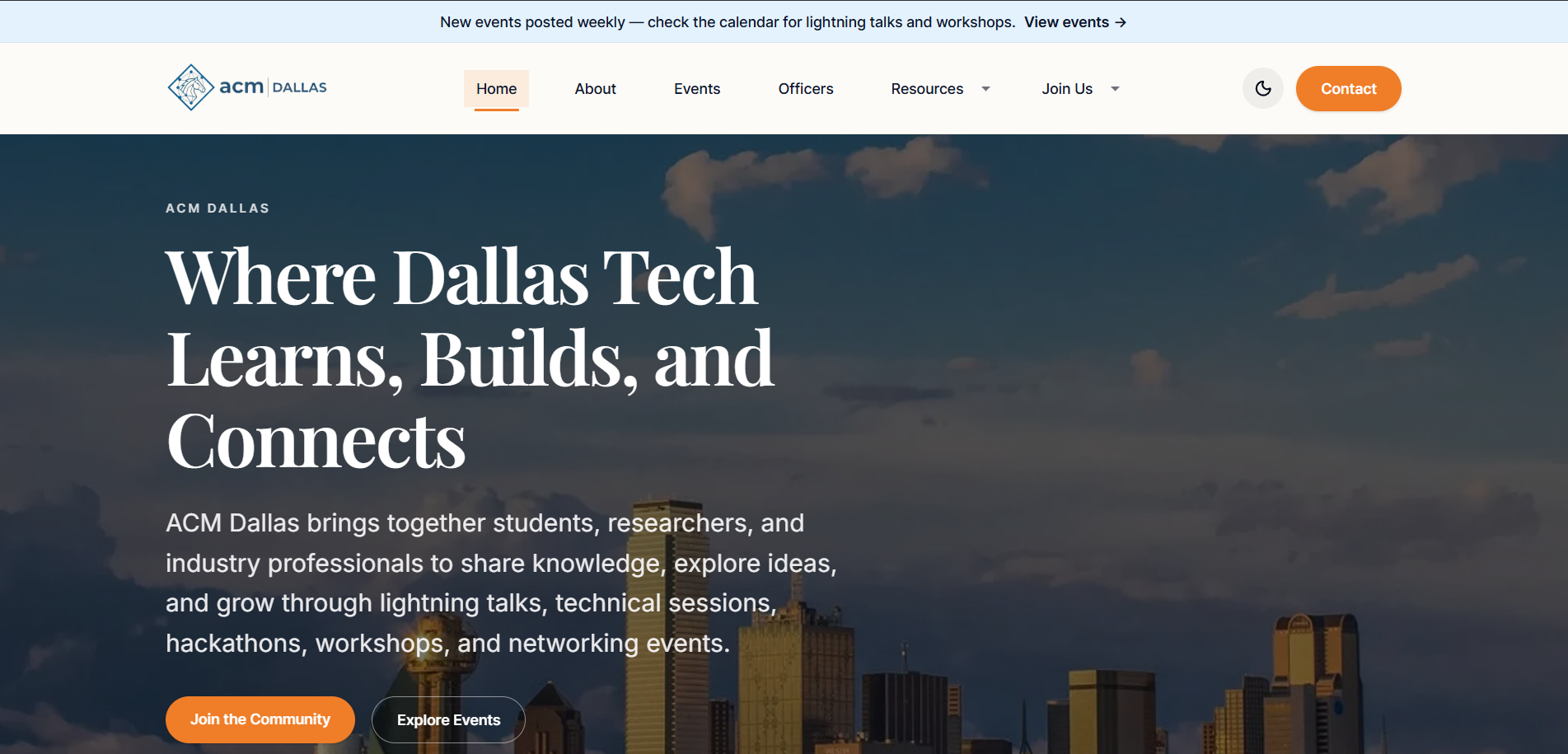 ACM Dallas Chapter Dashboard
